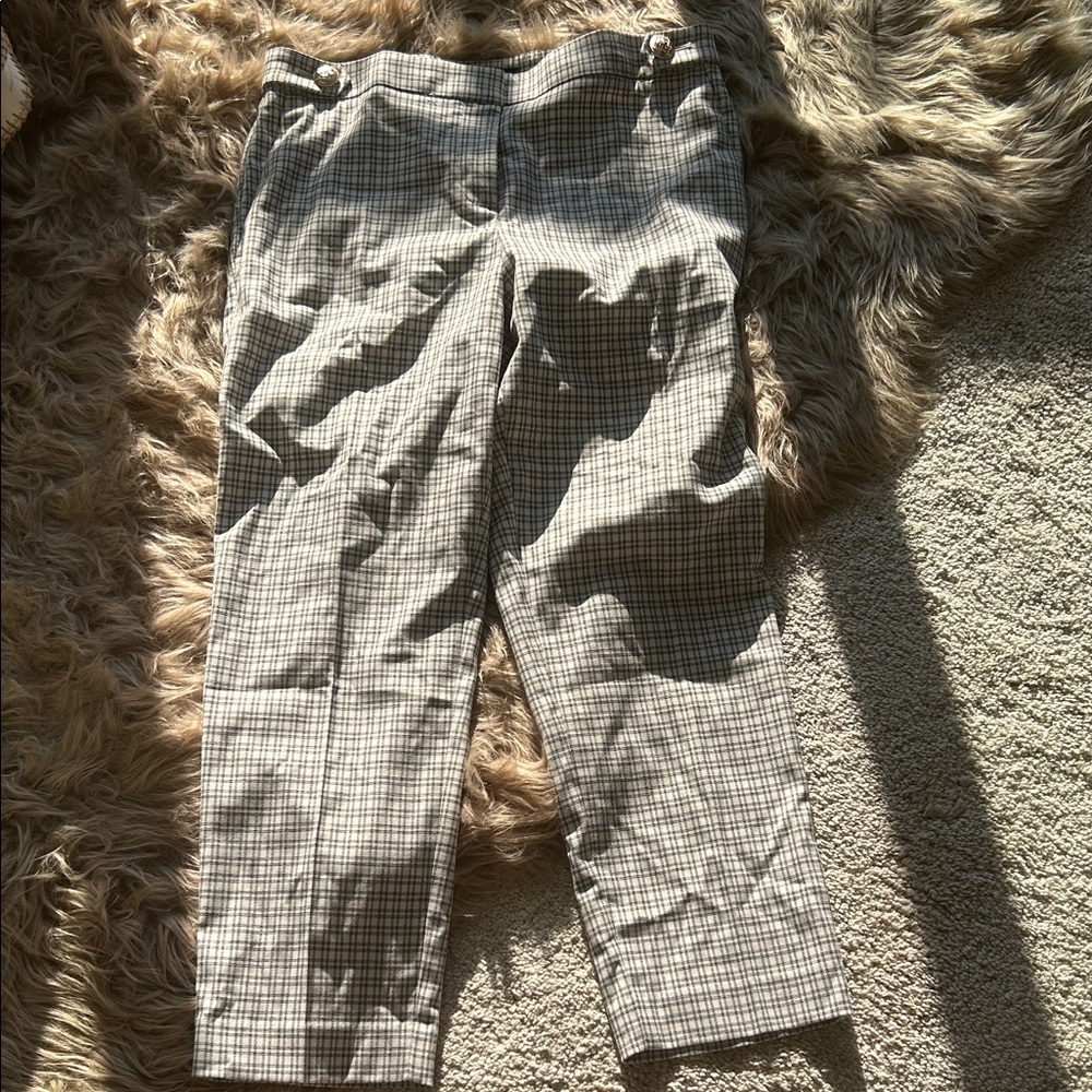Ann Taylor Womens beige brown  Plaid Pants